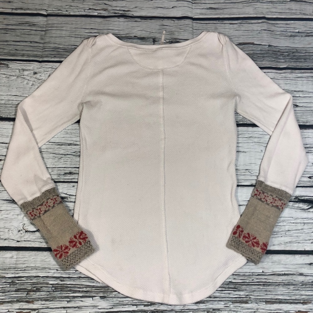 Free people white alpine ski lodge sweater thermal